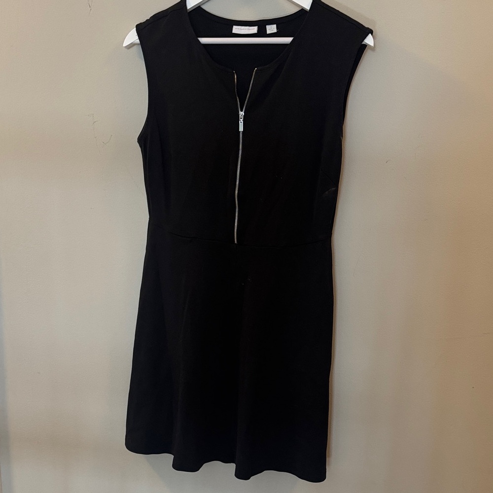 New York & Company Black Zippered Mini Dress